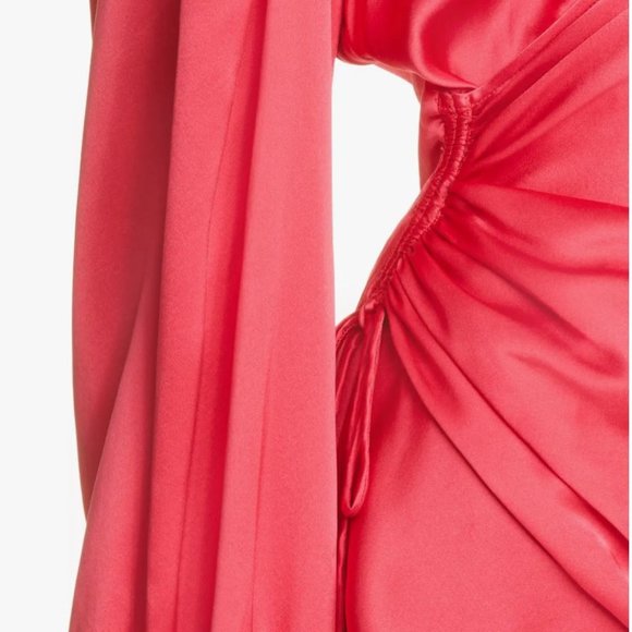 Cinq A Sept Dorothea Raspberry Pink Surplice Silk Ruched Blouse M - Picture 3 of 7